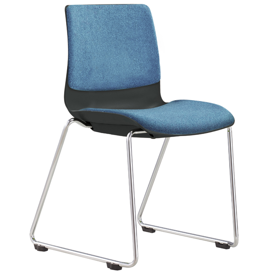 Pod Upholstered Chrome Sled