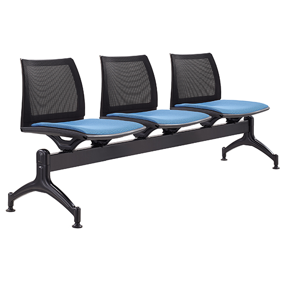 Vinn Mesh Back Upholstered 3 Seater Beam