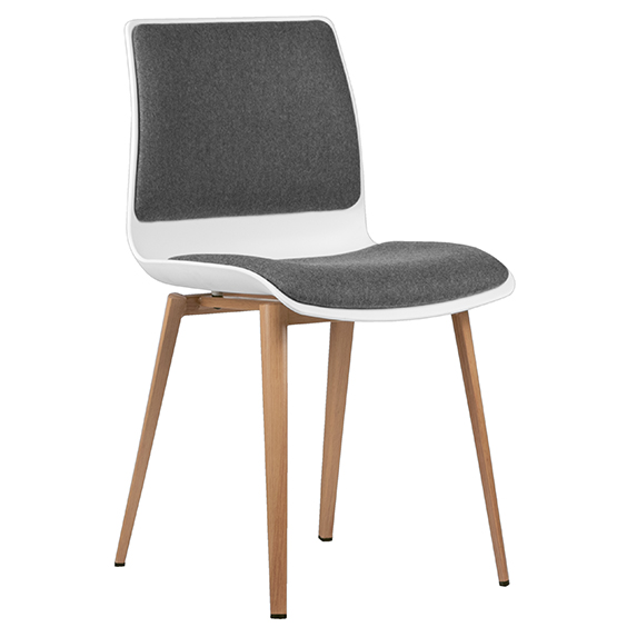 Pod Upholstered 4 Leg Timber Look Base