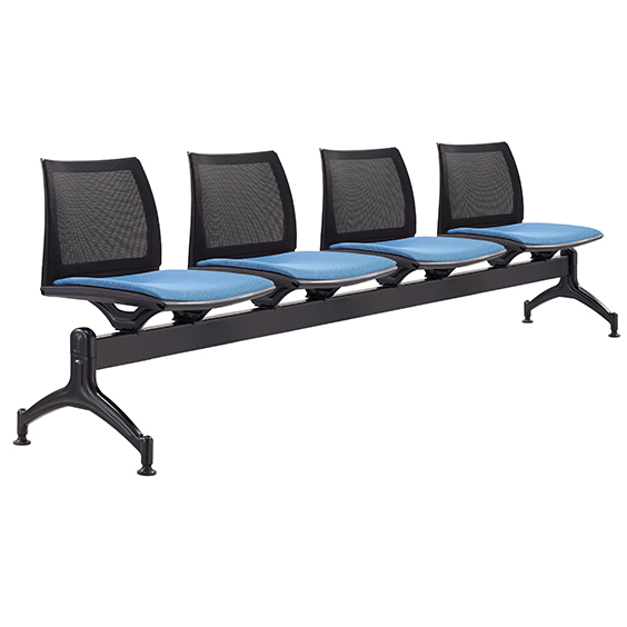 Vinn Mesh Back Upholstered 4 Seater Beam
