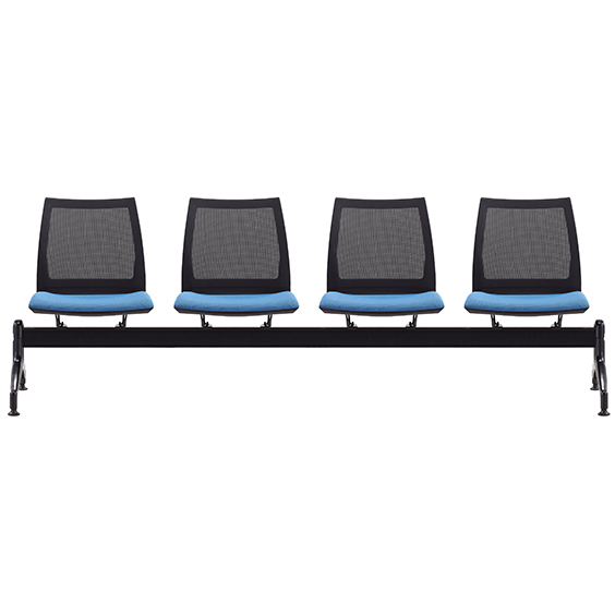Vinn Mesh Back Upholstered 4 Seater Beam