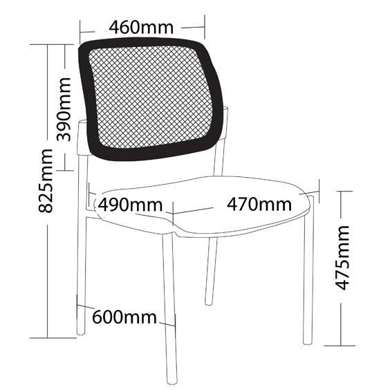 Maxi Mesh 4 Leg Chrome