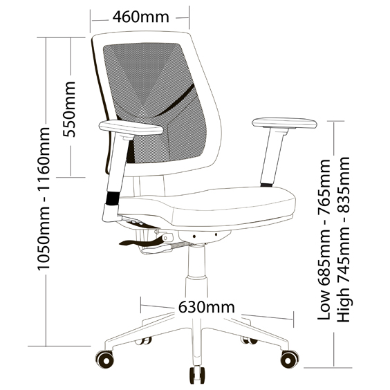 Vesta 200 High Back with Arms