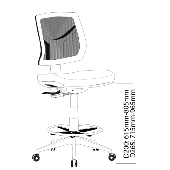 Vesta 350 Low Back Drafting Chair