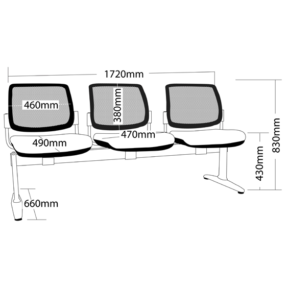 Maxi Mesh 3 Seater Beam
