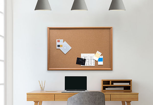 Oak Finish Frame Cork Pinboard