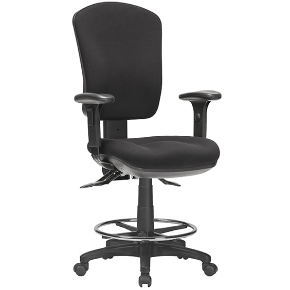 Aqua High Back Drafting Chair with Arms