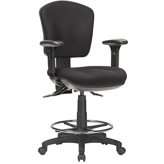 Aqua Low Back Drafting Chair with Arms