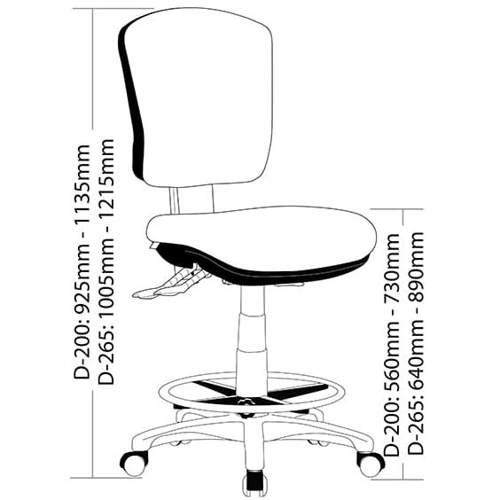 Aqua Low Back Drafting Chair