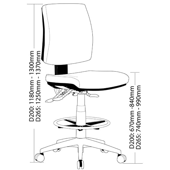 Click Low Back Drafting Chair with arms