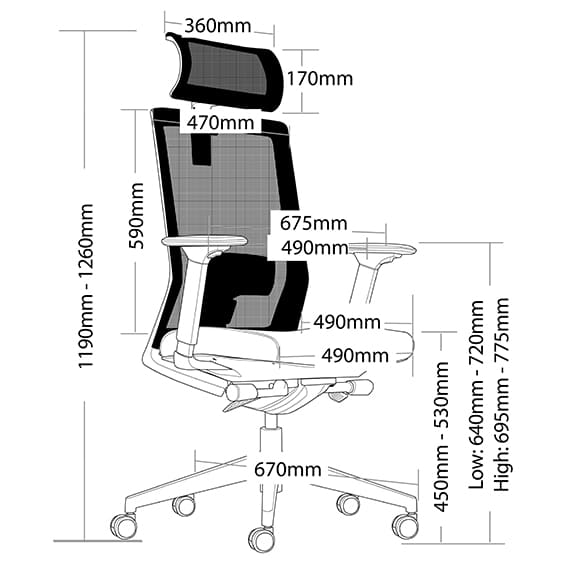 Kube High Back Executive with Headrest
