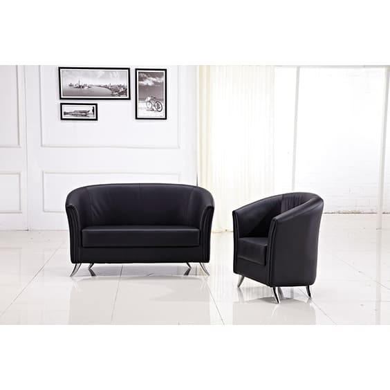 Roxa 2 Seater Lounge Black PU
