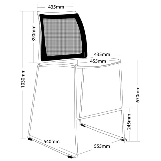 Vinn Mesh Back Bar Stool