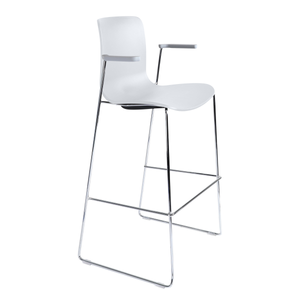 Acti high stool, arms and chrome sled frame