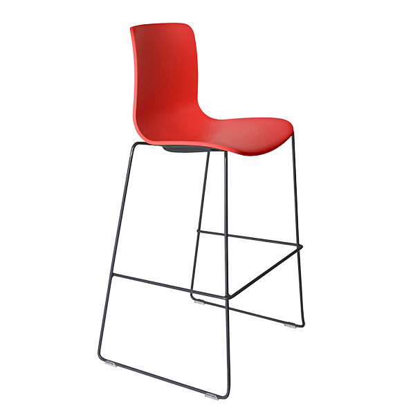 Acti high stool, black sled frame