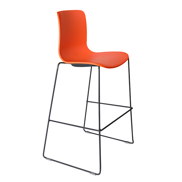 Acti high stool, black sled frame