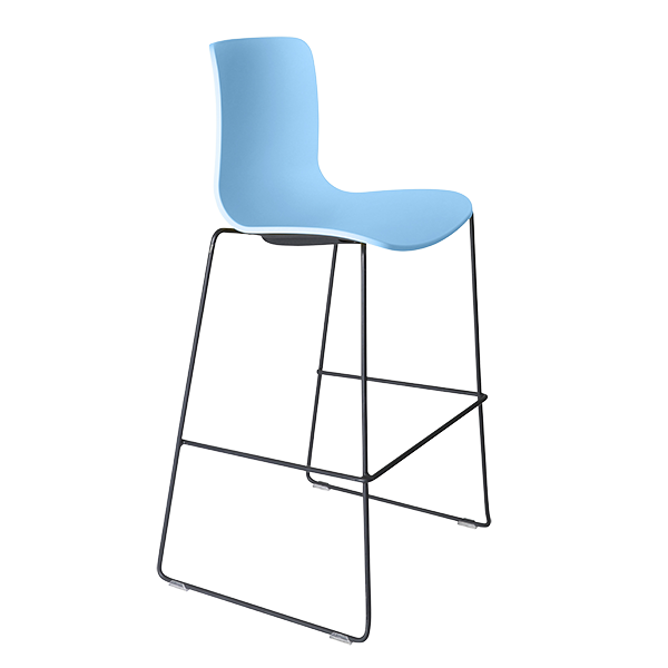 Acti high stool, black sled frame