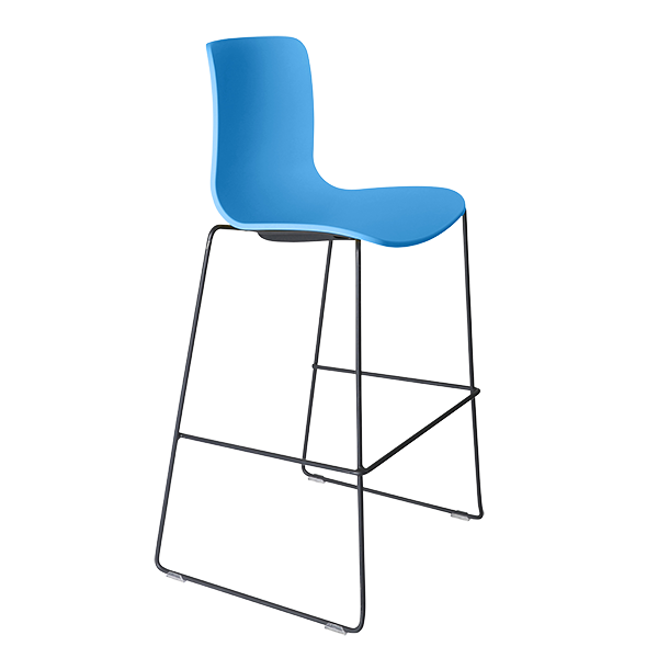 Acti high stool, black sled frame