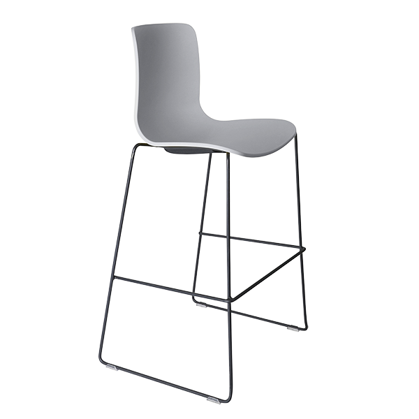 Acti high stool, black sled frame