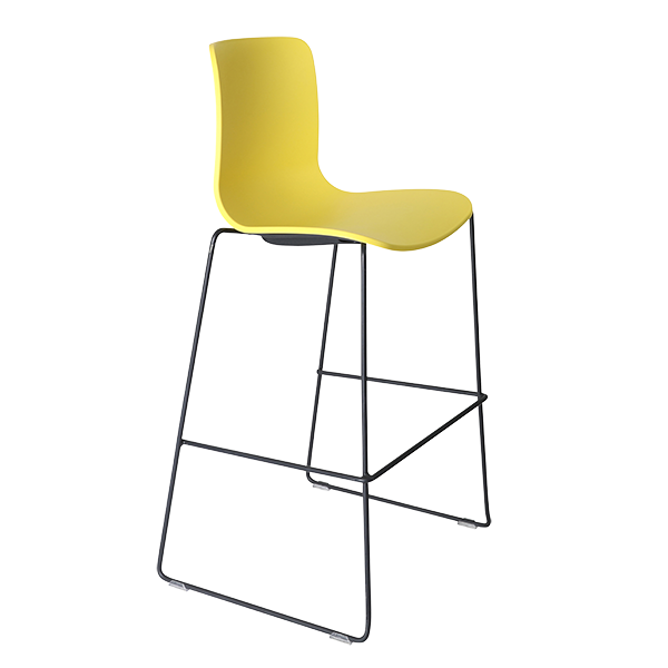 Acti high stool, black sled frame