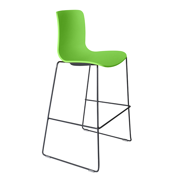 Acti high stool, black sled frame