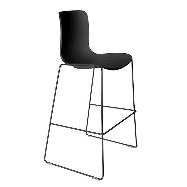 Acti high stool, black sled frame