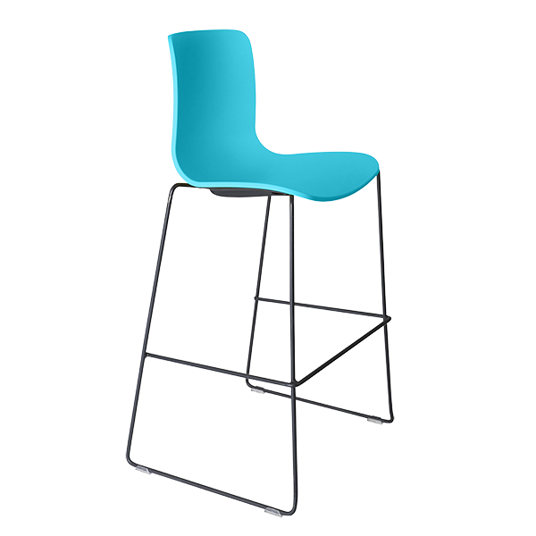 Acti high stool, black sled frame