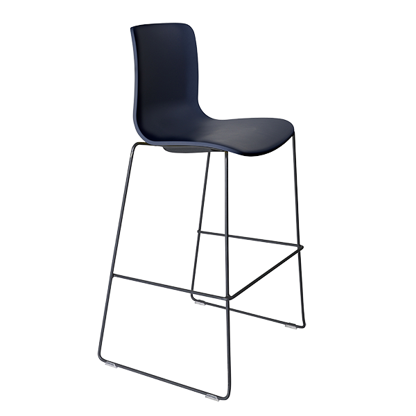 Acti high stool, black sled frame