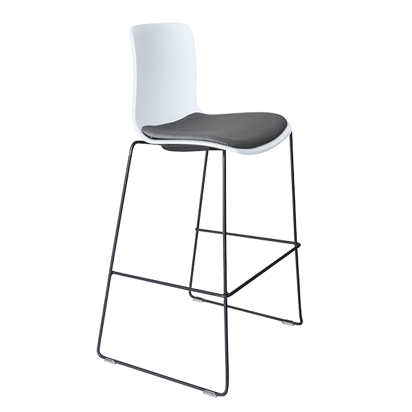 Acti high stool, black sled frame