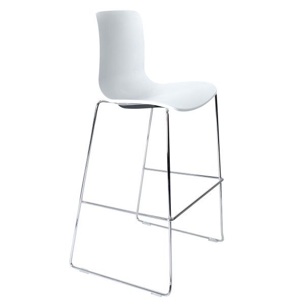 Acti high stool, chrome sled frame