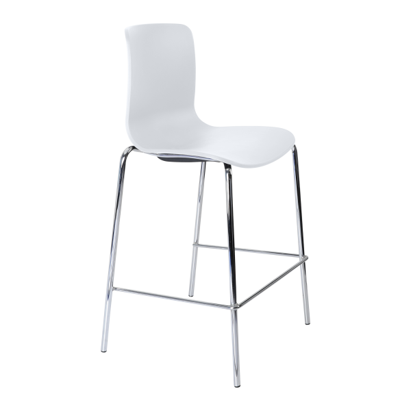 Acti low stool, 4 leg chrome frame