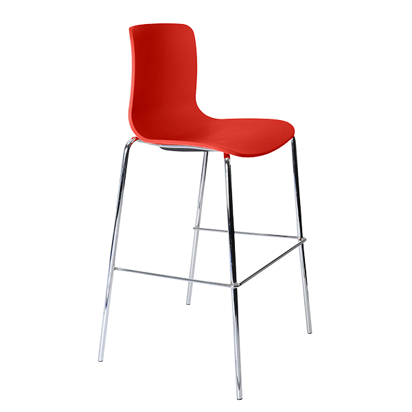 Acti high stool, 4 leg chrome frame