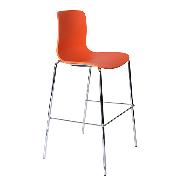 Acti high stool, 4 leg chrome frame