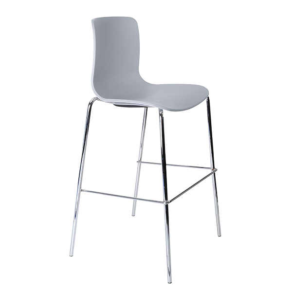 Acti high stool, 4 leg chrome frame