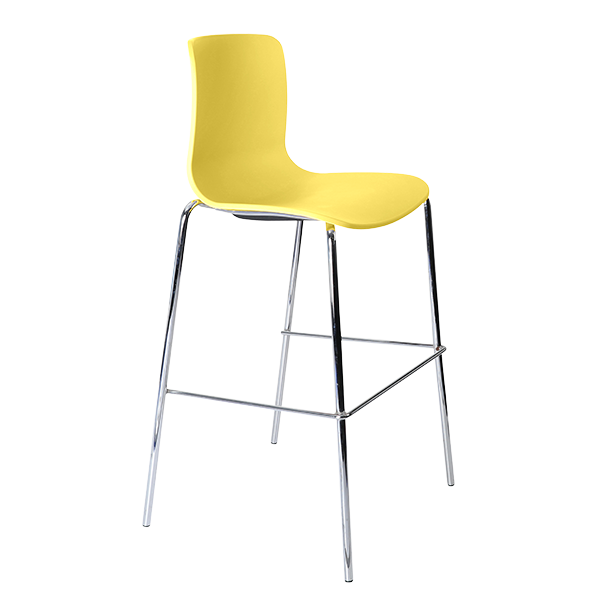 Acti high stool, 4 leg chrome frame