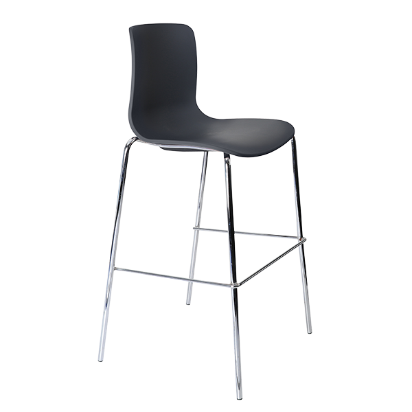 Acti high stool, 4 leg chrome frame