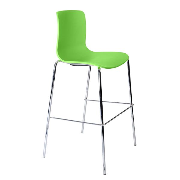 Acti high stool, 4 leg chrome frame