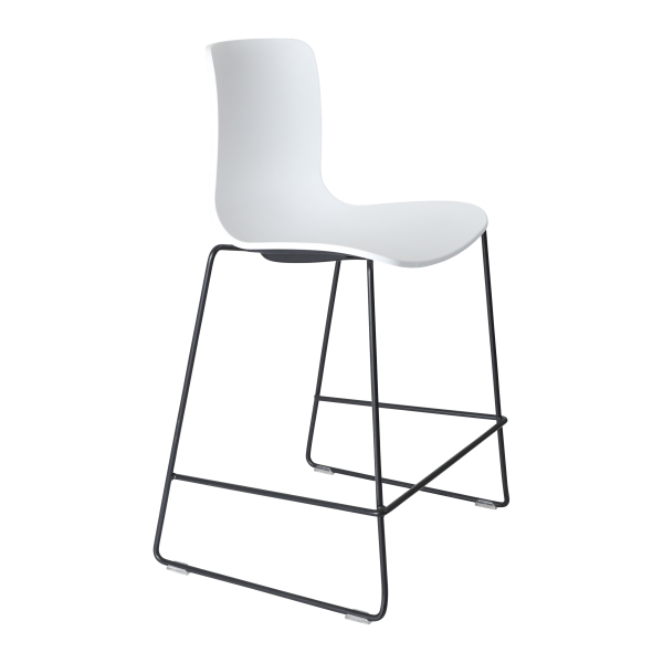Acti low stool, black sled frame