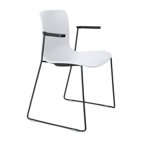 Acti chair, arms and black sled frame