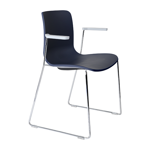 Acti chair, arms and chrome sled frame