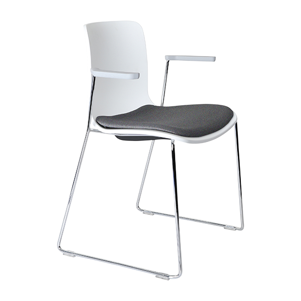 Acti chair, arms and chrome sled frame