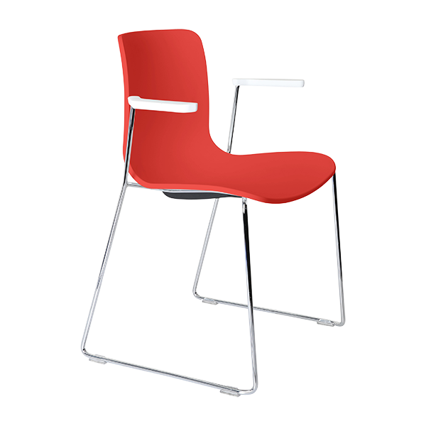 Acti chair, arms and chrome sled frame