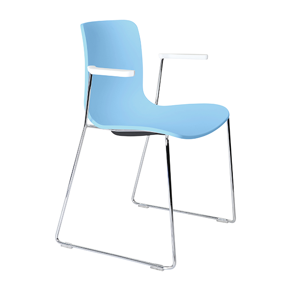Acti chair, arms and chrome sled frame