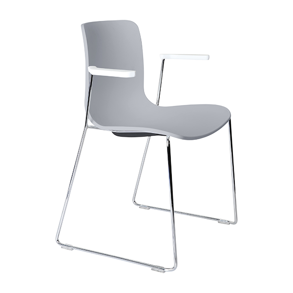Acti chair, arms and chrome sled frame