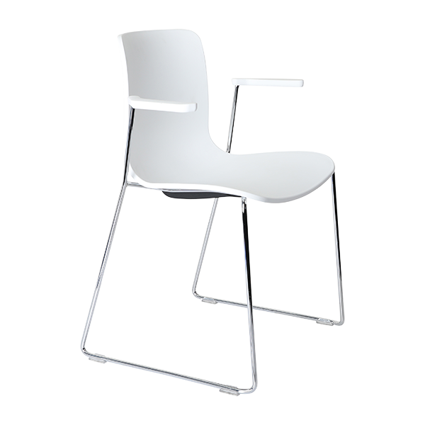 Acti chair, arms and chrome sled frame