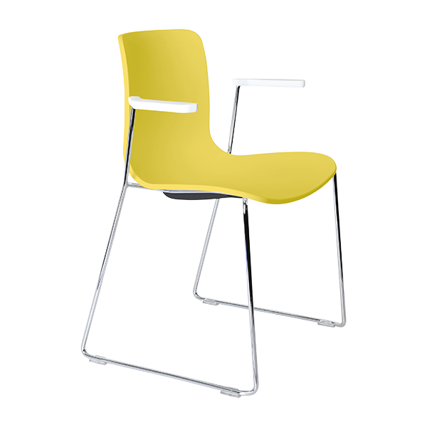 Acti chair, arms and chrome sled frame