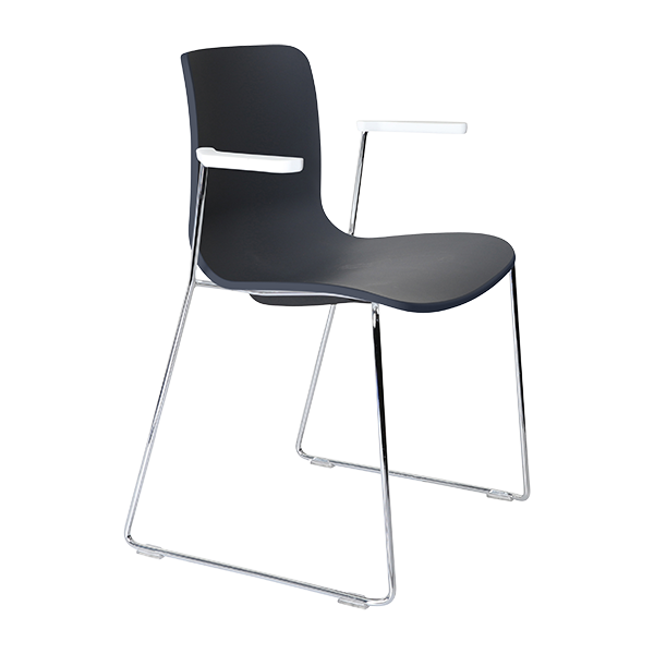 Acti chair, arms and chrome sled frame