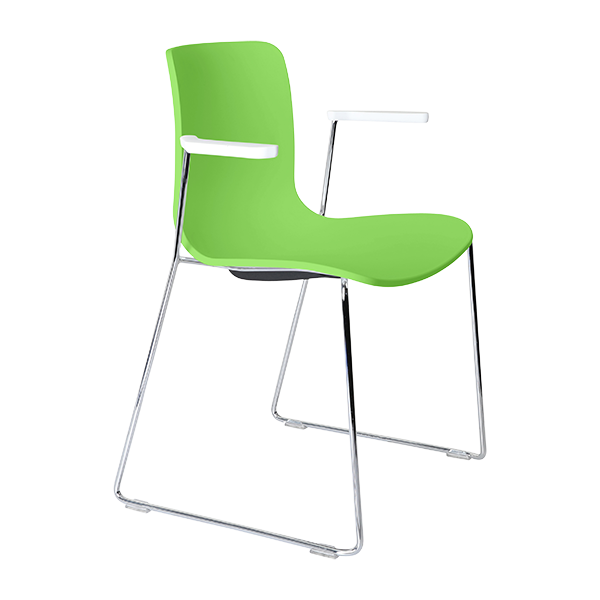 Acti chair, arms and chrome sled frame