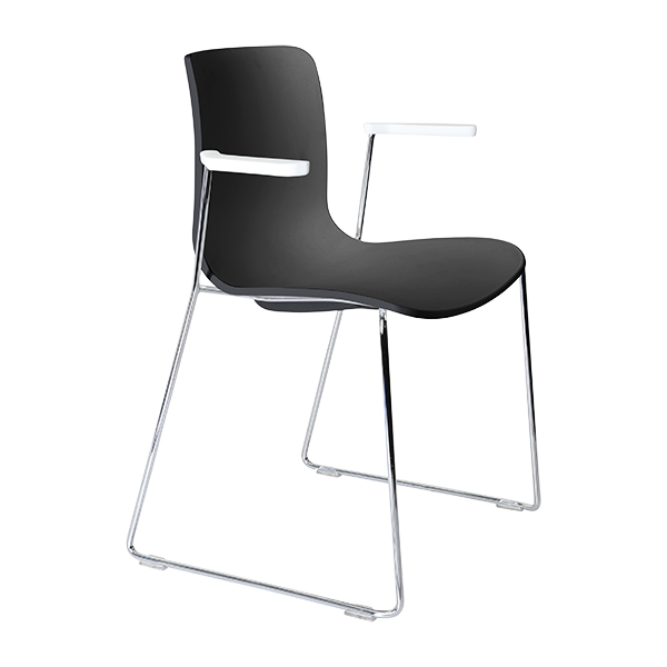 Acti chair, arms and chrome sled frame