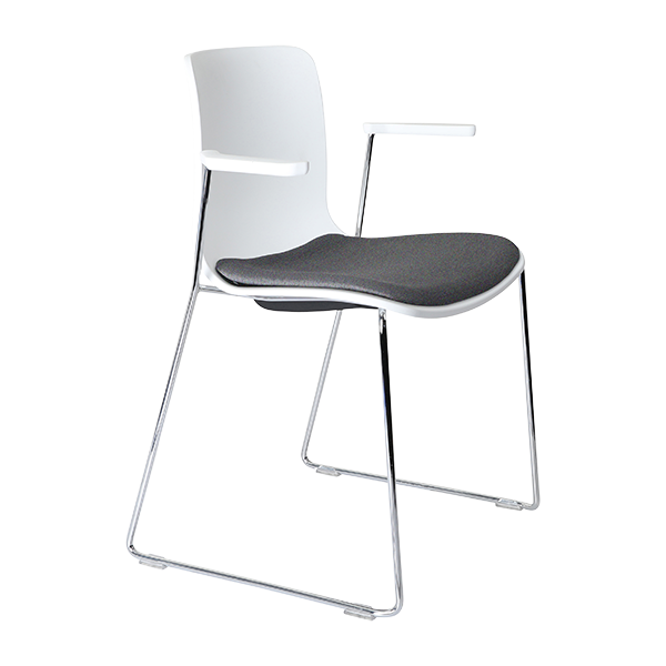 Acti chair, arms and chrome sled frame
